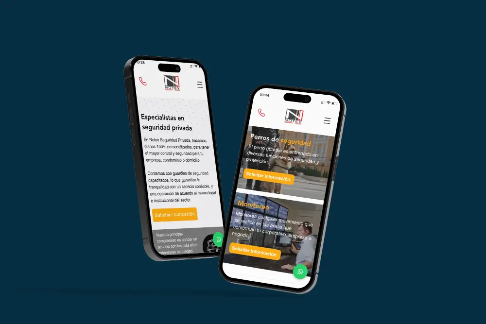 Sitio web Notev Seguridad